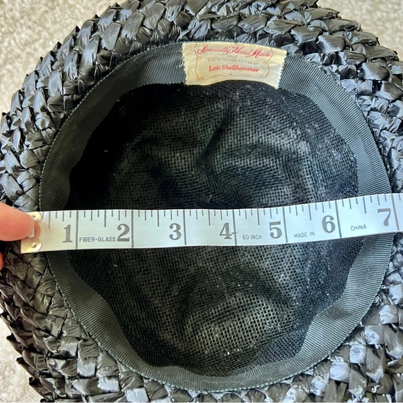 Vintage handmade LOIS SHELLHAMMER Braided Bowler Straw Hat - Picture 10 of 10